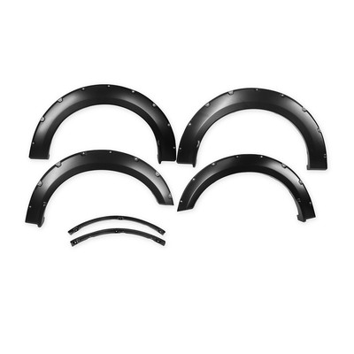 TrailFX TFF3006S Pocket Style Fender Flare Set Black Smooth Paintable Finish