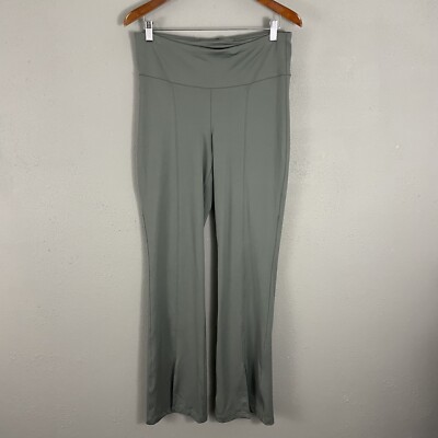 Gap Fit Eclipse Leggings Size L Moss Green Bootcut Split Hem Soft Stretchy Long