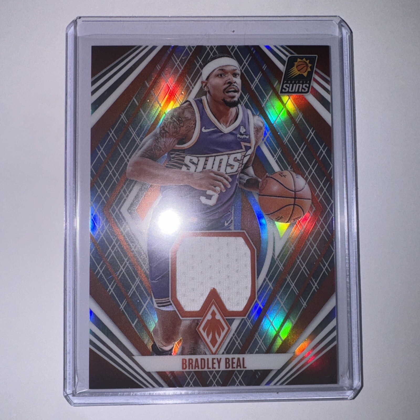 Bradley Beal 2023-24 Phoenix Game Worn Patch Silver Prizm Card No. VM-BRD