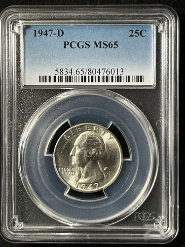 1947-D  25C Washington Quarter Dollar PCGS MS65  80476013