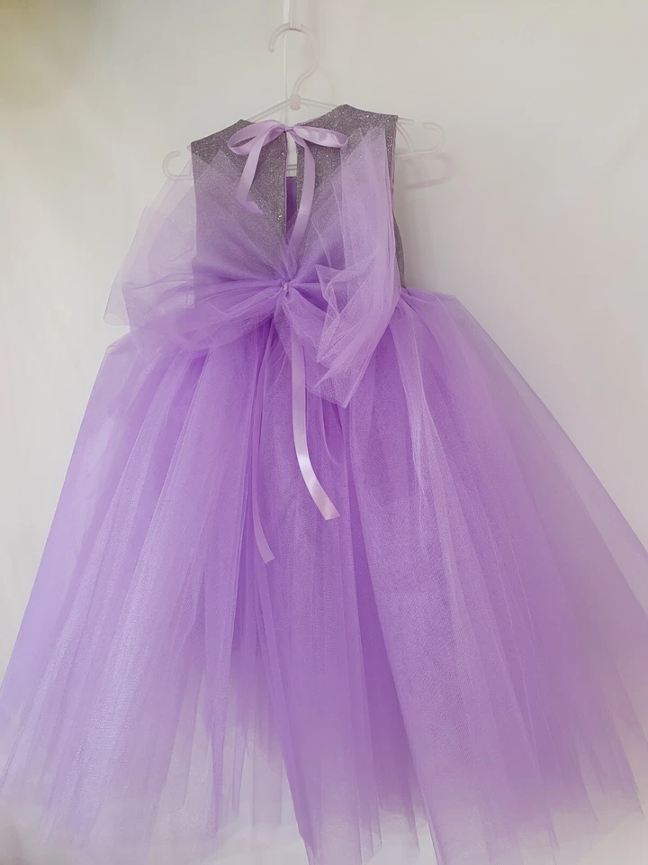 Длиное платье для девочки-цветочницы, свадебное платье для подружки е, п Foto 4 de 4