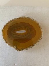 Vintage Cut Polished Agate Geode Slab Belt Buckle v