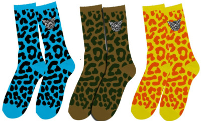 Pig Wheels Leopard Socks 1 PAIR