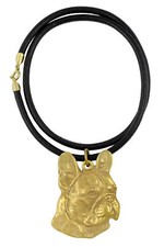 French Bulldog I - Dog Collar, Gold-Plated Pendant For Dog Lovers, Egg