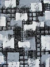 Modernist ABSTRACT PAINTING Expressionist MODERN Art ASSEMBLAGE by FOLTZ $