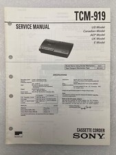 Sony TCM-919 Original Service Manual Repair Cassette Corder 1993