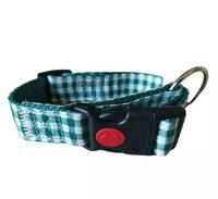 Halsband,Gr.M,30-40Cm,GrüN,Karriert, Hundehalsband,Zugentlastung, Greyhound,Neu