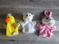 Lot 3 Puppets Toys Adorable Bunny Lamb Sheep Chick Plush Easter
