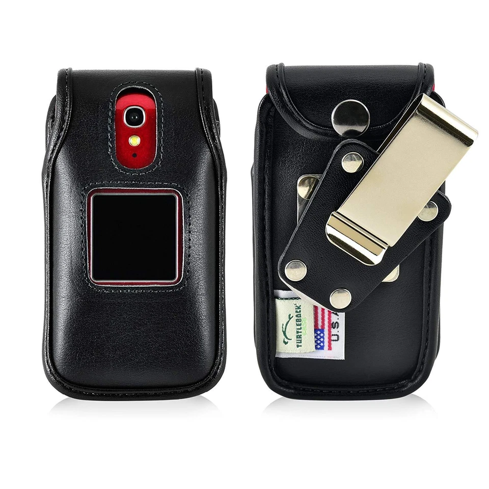 Greatcall Jitterbug For Rugged,Heavy Duty Leather Fitted Flip Phone Belt Case - Image 2 of 4