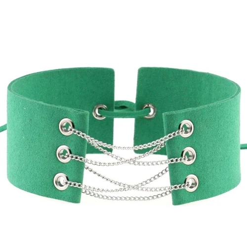 Gothic Samt breit mit Kette Choker Halskette Punk verstellbar Halsband Zubehör - Bild 44 von 55