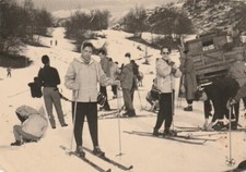 B5 - Foto Photo Fotografia Anni 50 - Gruppo Sciatori sci neve