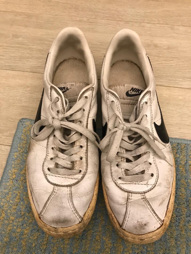 NIKE BRUIN LEATHER White x Black US8 80s Made in Taiwan 1983 NIKE BRUIN LEATHER White x Black US8 80s Made in Taiwan 1983