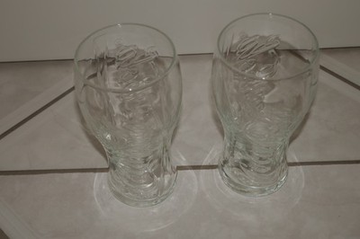 Vintage 2 alte Coca Cola Longdrink Gläser Relief 2x Schriftzug 0,3 L