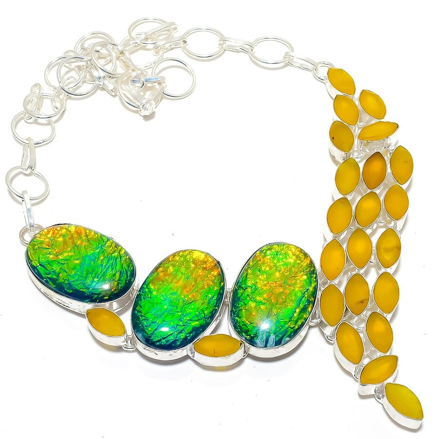 Triplet Fire Opal Gemstone Handmade 925 Sterling Silver Jewelry Necklace 18