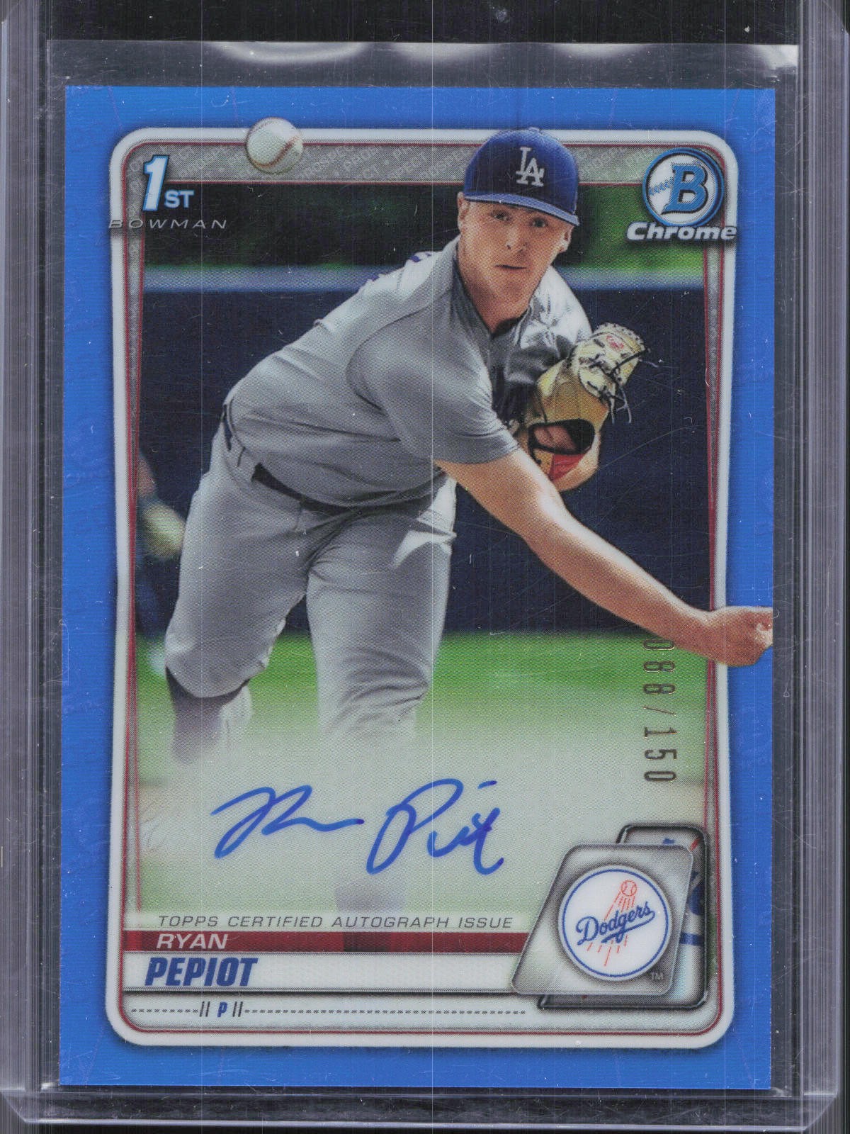 2020 Bowman Chrome #CPA-RPE Ryan Pepiot 1st Blue Refractor Auto #/150