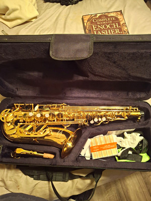 Glory Saxophone Eb Brass Gold Lacquer Finish w/ Case & Neck