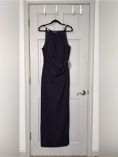 Eliza J Navy Maxi Dress with Beaded Straps flawed!  Needs strap repaired