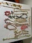 13 vintage lot costume jewelry necklaces, 2 bracelets