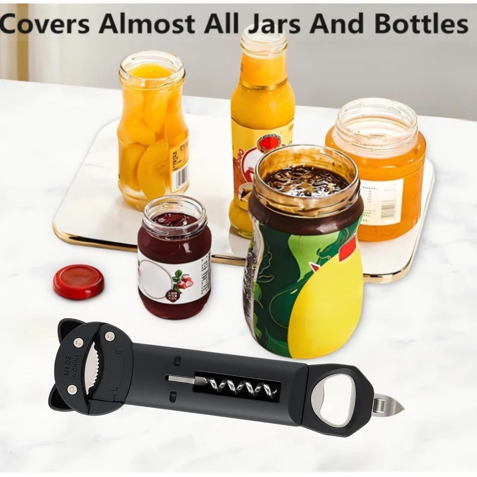 Abridor de tarros magnético retráctil multifunción y abridor de tapas de botellas para débiles Foto 4 de 4