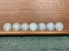 Lot 7 Barber Silver Quarter P D 90% Silver Circulated Album Filler Dates Coin