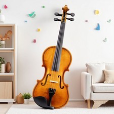 1/8 Size Kids Acoustic Beginner Violin Set - Shoulder Rest, Strings, Natural