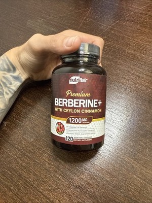 Premium Berberine HCL 1200mg 120 Capsules - Plus Organic Ceylon Cinnamon