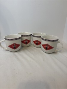 Set Of 4 Vintage 2003 Coca-Cola Coffee Mugs / Cups Gibson Designs