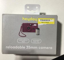 Heyday Reloadable 35mm Camera with Built-In Flash Dark Cherry Color-Sealed Box