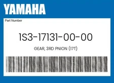 Yamaha Genuine Gear, 3Rd Pnion (17T) - 1S3-17131-00-00