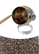 Hand-Crank Rotating Stainless Steel Coffee Bean Roaster with Thermometer