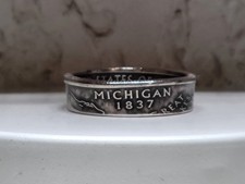 MICHIGAN - Size 9 State Quarter Coin Ring