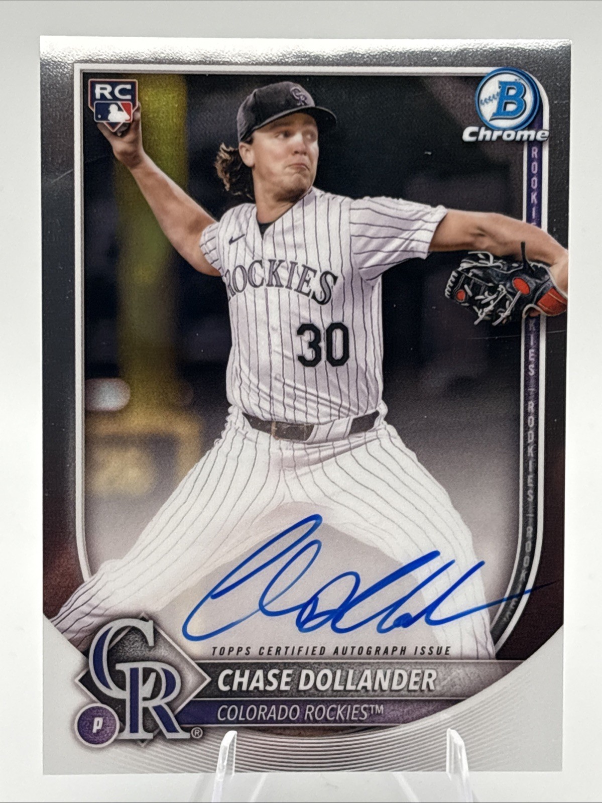 2025 Bowman Chrome - Rookie Autographs Chase Dollander, #CRA-CD (AU, RC) Rockies