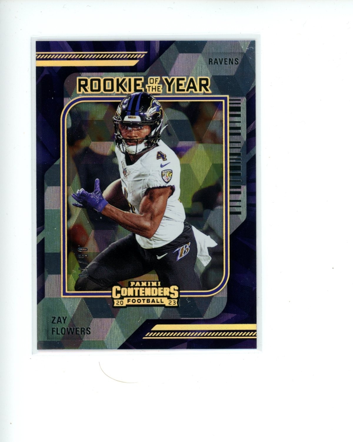 Zay Flowers Panini Contenders Rookie of the Year Contenders #20 Gold
