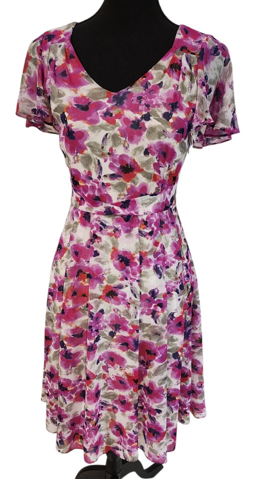 Women's size 6/8 floral print fit & flare dress made by Jacqui E