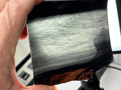 Tri-flow Sheen/Lace Obsidian Slab Lapidary Cabbing Knapping Combo ship avail
