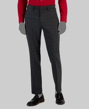 Hugo Boss Men's Gray Modern-Fit Check Wool Suit Separate Pants Size 30R