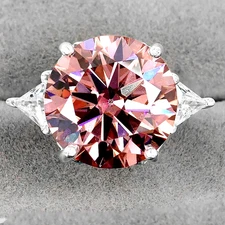 RARE 26.85 Ct Certified Pink Diamond Solitaire Ring-Free Diamond Studs !