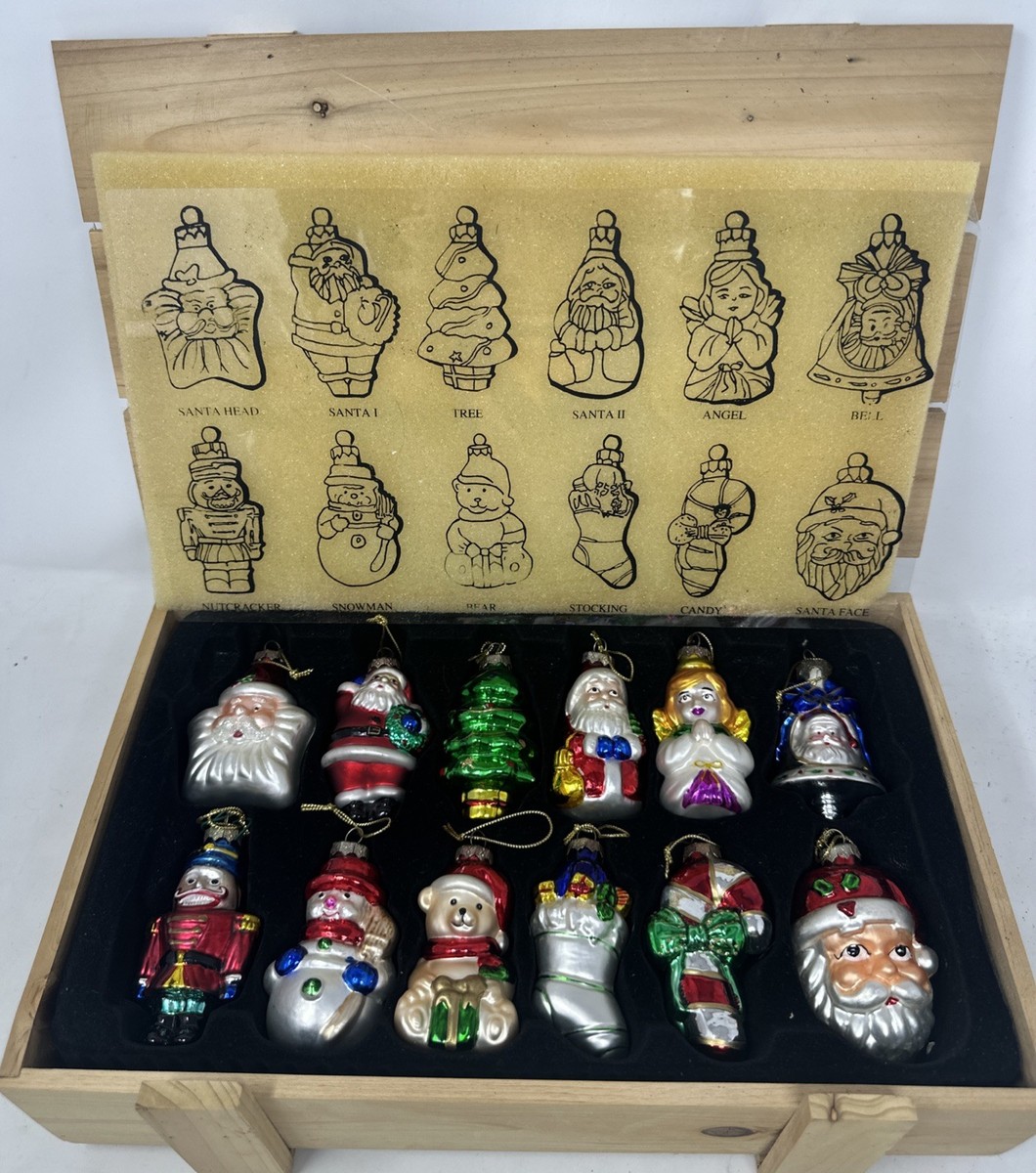 Thomas Pacconi Museum Series 12 pc Blown Glass Christmas Ornaments