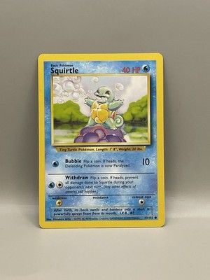 Squirtle 063/102 Base Set Regular - 1999 Pokemon