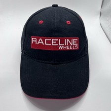 Raceline Wheels Black Red Log Snapback Hat Baseball Cap for Men Size Adjustable