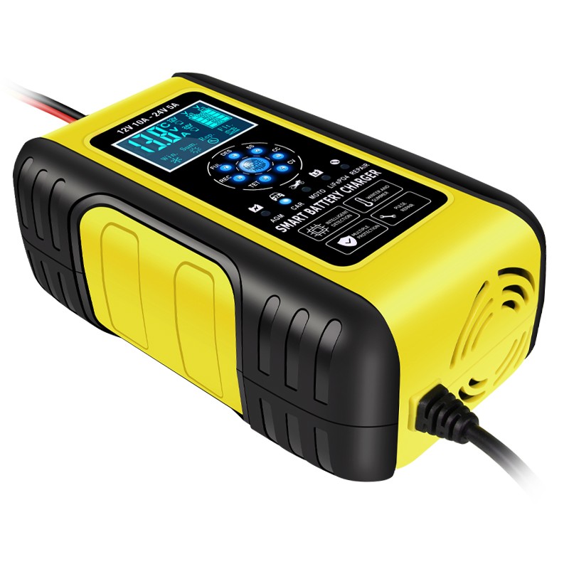 10A Car Battery Charger for Lifepo4 Lead Acid AGM Truck Motorcycle Marine Boat