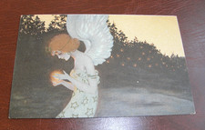 ORIGINAL  RAPHAEL KIRCHNER ART NOUVEAU GLAMOUR POSTCARD - ANGEL AT DUSK.