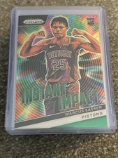 2023-24 Panini Prizm Basketball Marcus Sasser-#22 RC Instant Impact Green Prizm