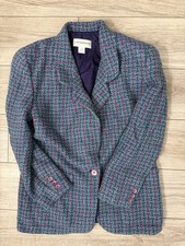 Vintage Liz Claiborne Multicolored Wool Blend Tweed Blazer. Size 14.