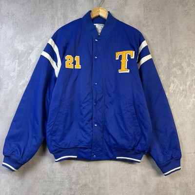 Russel Sportjacke Herren L Navy Blau Vintage USA College Varsity Bomber