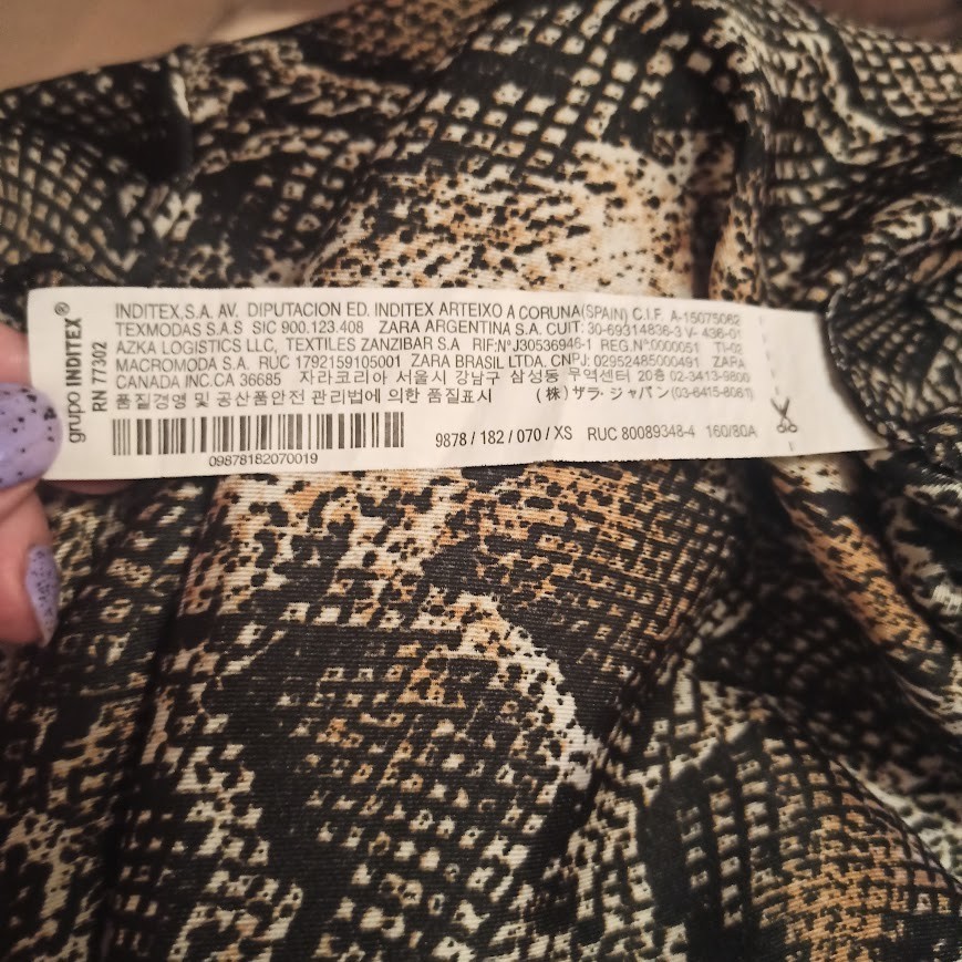 ZARA Women’s Snakeskin Python Print Ruffle Blouse… - image 6