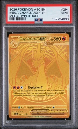 2026 POKEMON ASC EN-ASCENDED HEROES MEGA HYPER RARE MEGA CHARIZARD Y EX PSA 9