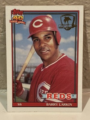 1991 Topps Desert Shield Barry Larkin #730 Cincinnati Reds HOF EXMT E
