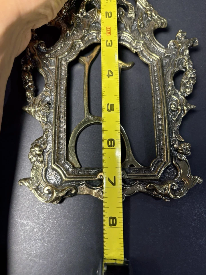"Antiguo marco de fotos de latón ornamentado estilo rococó soporte de fotos de mesa - 8""x5""" Foto 3 de 4
