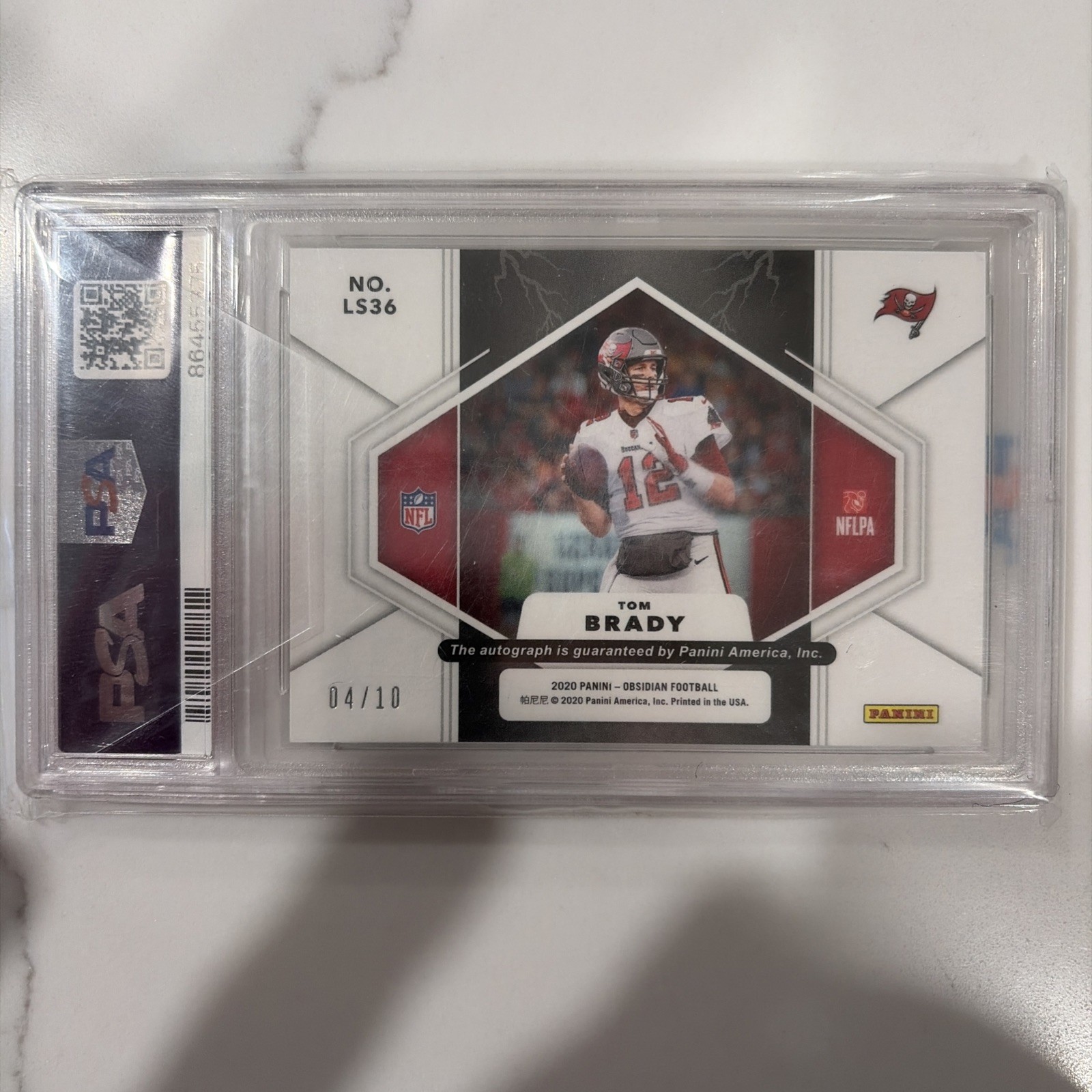 2020 Panini Obsidian Tom Brady Auto /10! PSA 8! GOAT! SB CHAMPION! MVP! HOT! view 2